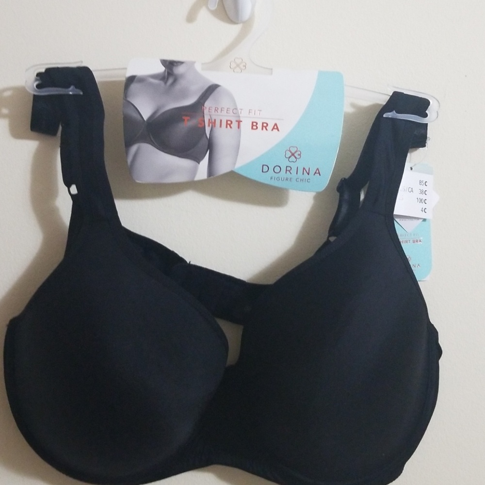 Black T-shirt  Bra Thick Straps Perfect Fit